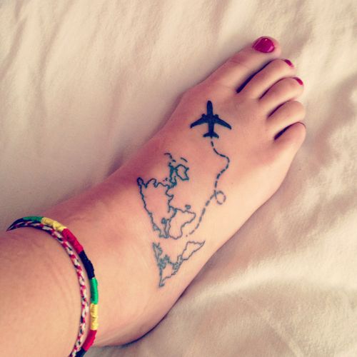 Flying plane tattoo