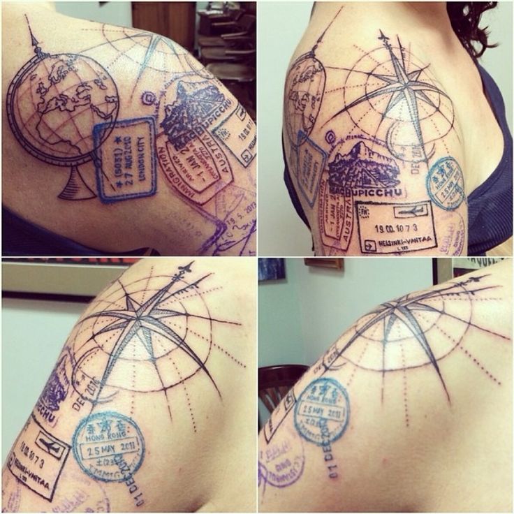 Tattoo on the theme of travel