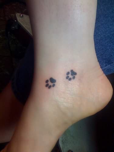 Paw prints on foot