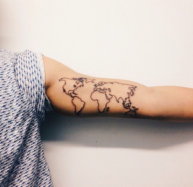 Map tattoo on arm