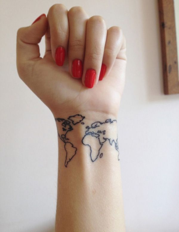 Map tattoo on wrist