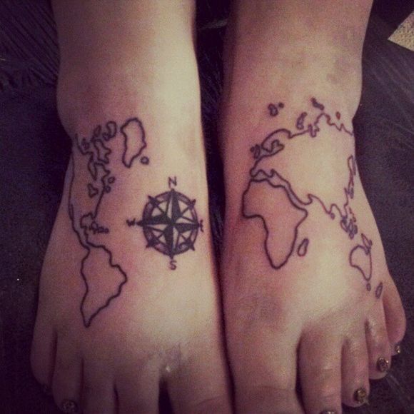 World map on foot