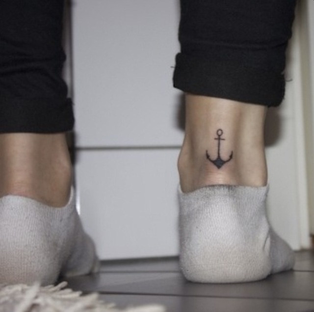 Anchor heel tattoo