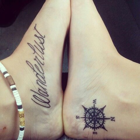 Compass heel tattoo