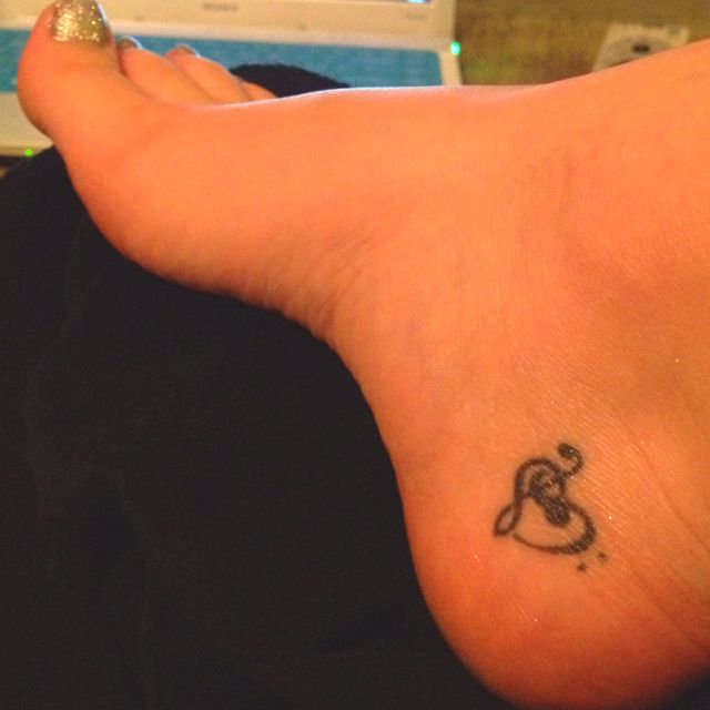 Music heel tattoo