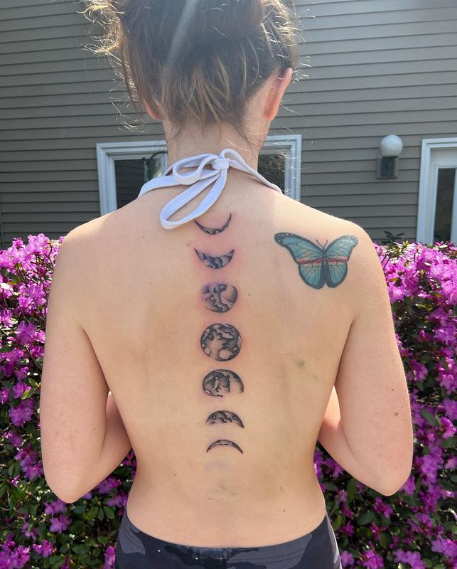 Moon Spine Tattoo