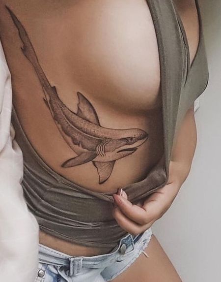 Shark Underboob Tattoos