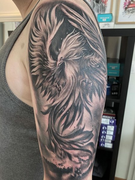 Phoenix Half Sleeve Tattoo