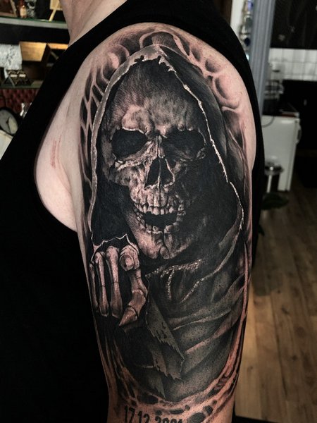 Skull Half Sleeve Tattoo