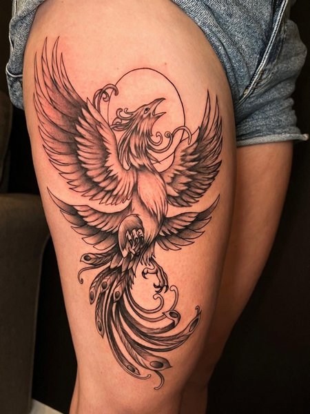 Feminine Phoenix Tattoo