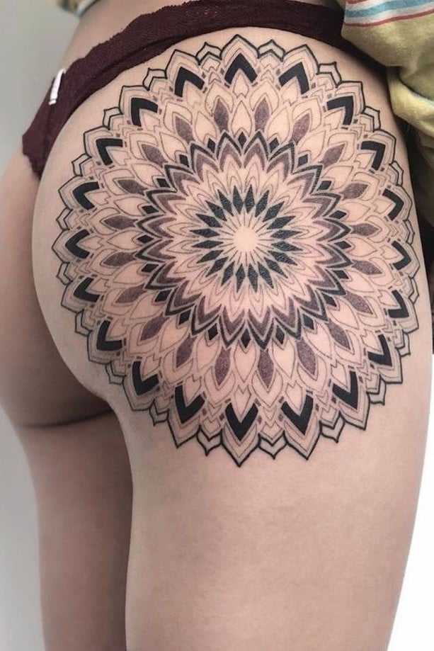 Mandala Butt Tattoo 1