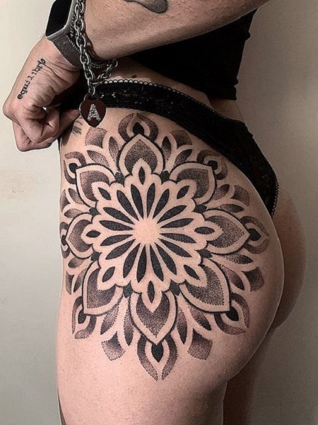 Mandala Butt Tattoo