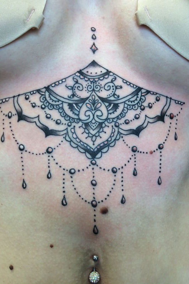 Mandala Chest Tattoo 1