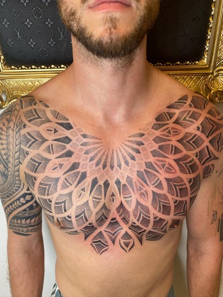 Mandala Chest Tattoo