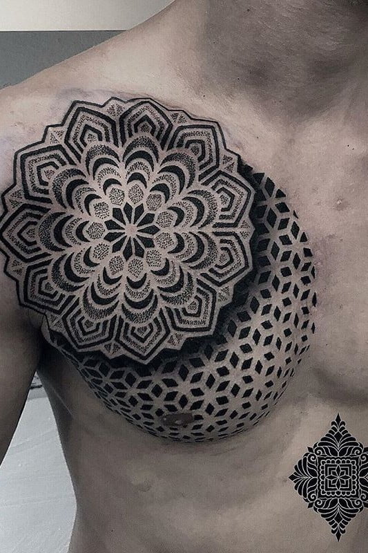 Mandala Chest Tattoo