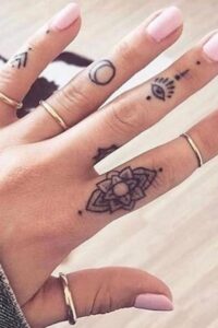 Mandala Finger Tattoo 1