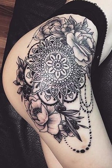 Mandala Hip Tattoo 1