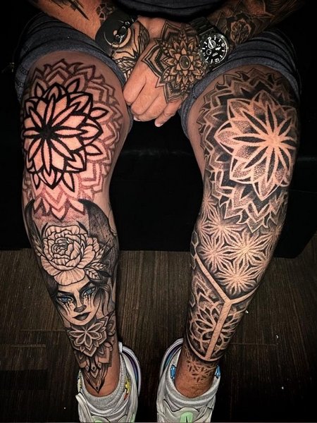 Mandala Knee Tattoo