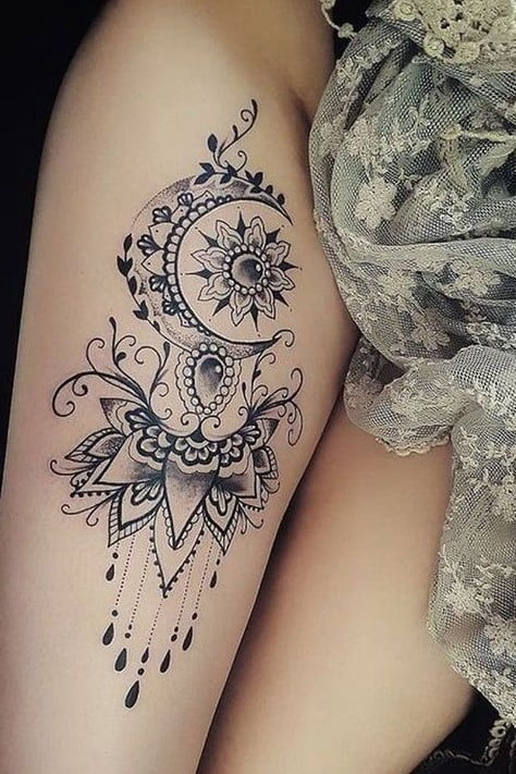 Mandala Moon Tattoo 1