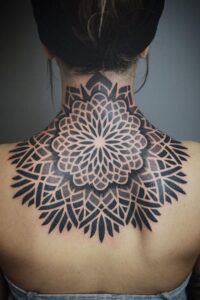 Mandala Neck Tattoo 1