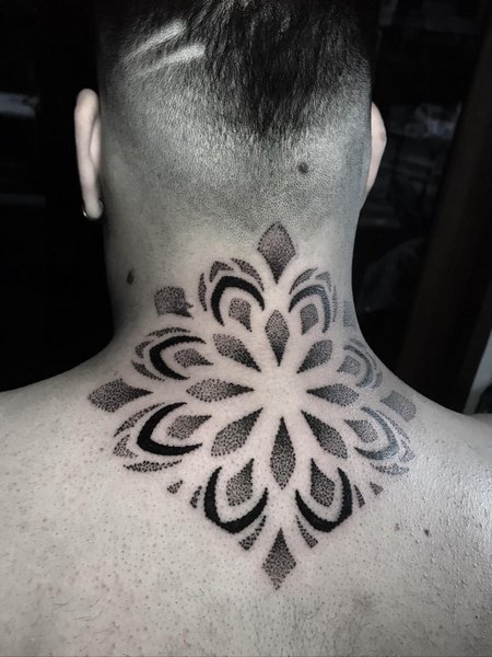 Mandala Neck Tattoo