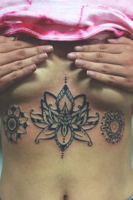 Mandala Sternum Tattoo 1