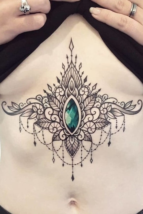 Mandala Underboob Tattoo 1