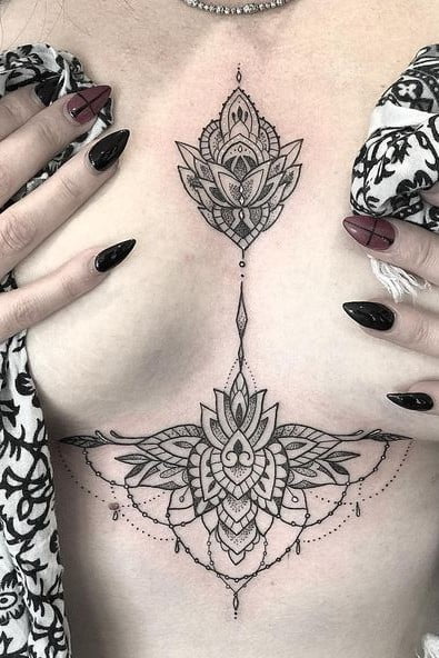 Mandala Underboob Tattoo