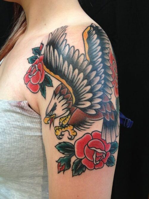 American Traditional Eagle Tattoo