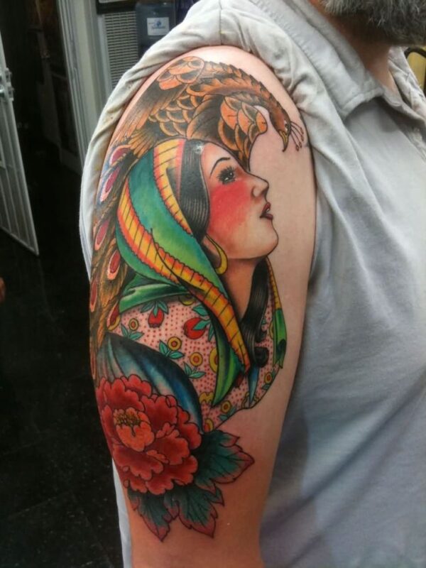 American Traditional Shoulder Tattoo