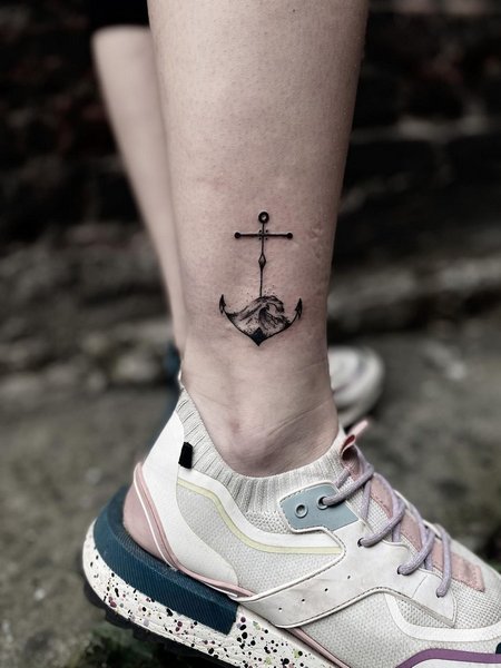 Anchor Ankle Tattoo