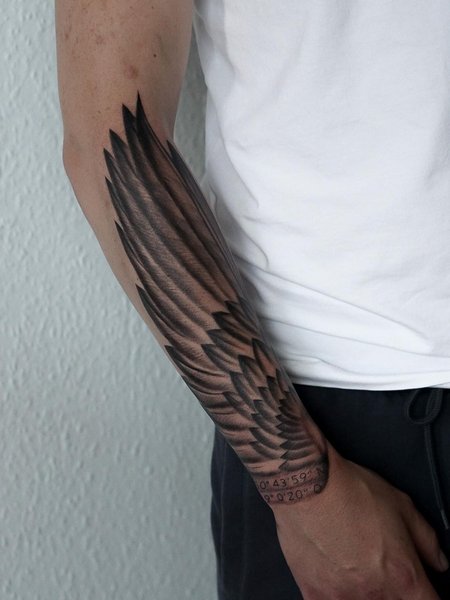 Angel Wing Forearm Tattoo