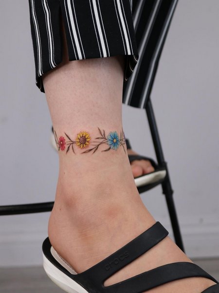 Ankle Wrap Around Tattoos