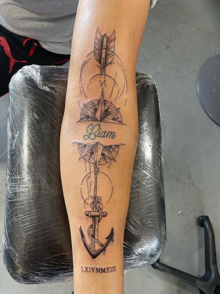 Arrow And Anchor Tattoo