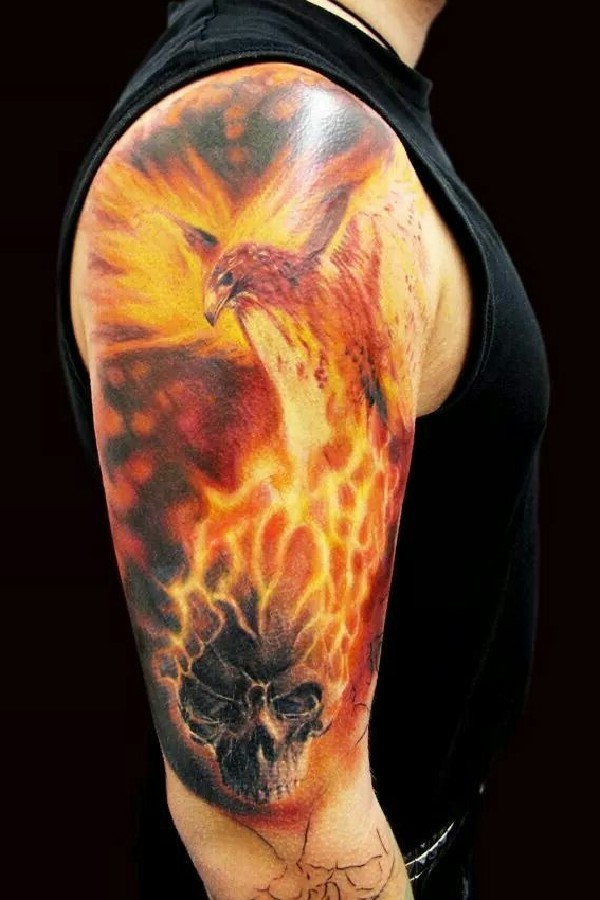 Shoulder Flame Tattoos