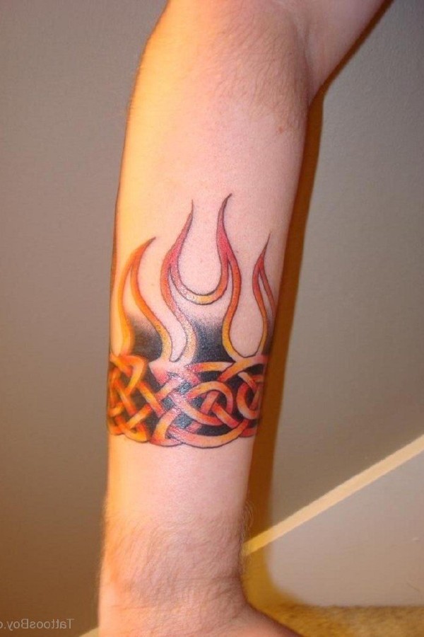 Wrist Flame Tattoos