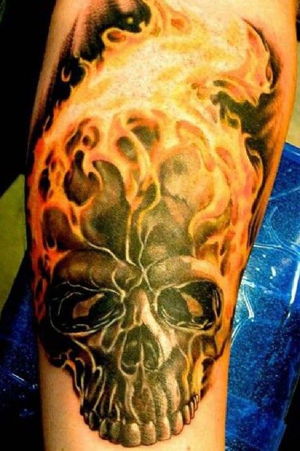 Skull Flame Tattoos