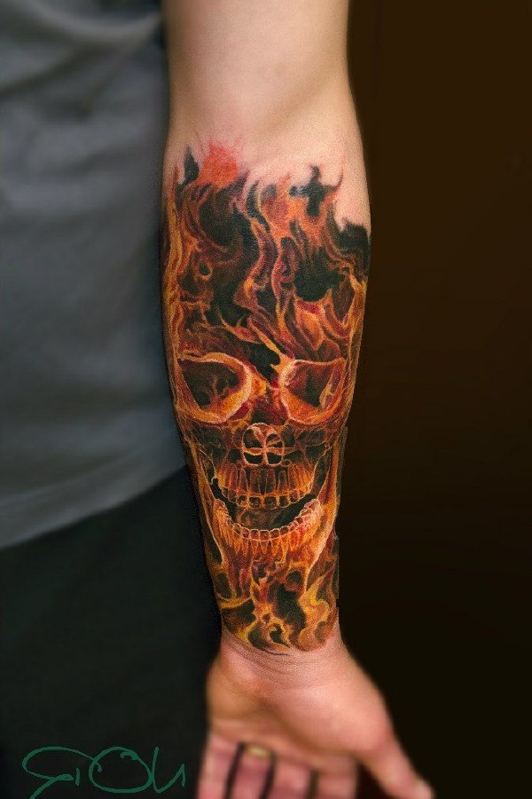 Arm Flame Tattoos