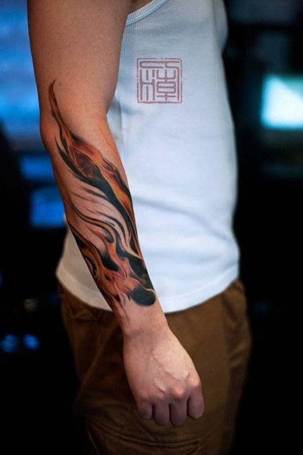 Forearm Flame Tattoos