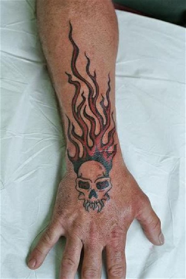 Hand Flame Tattoo