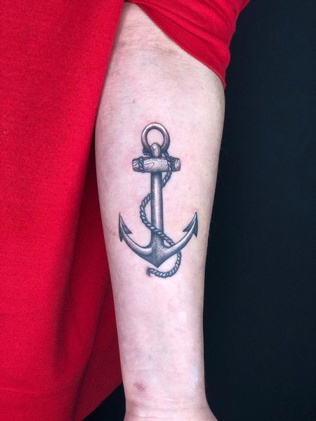 Black Anchor Tattoo