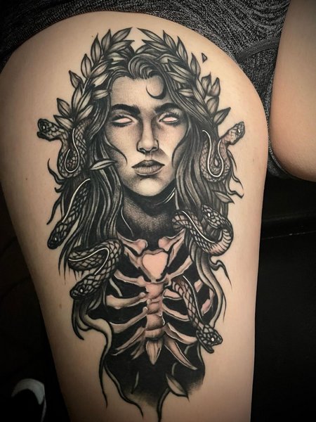 Black Medusa Tattoo