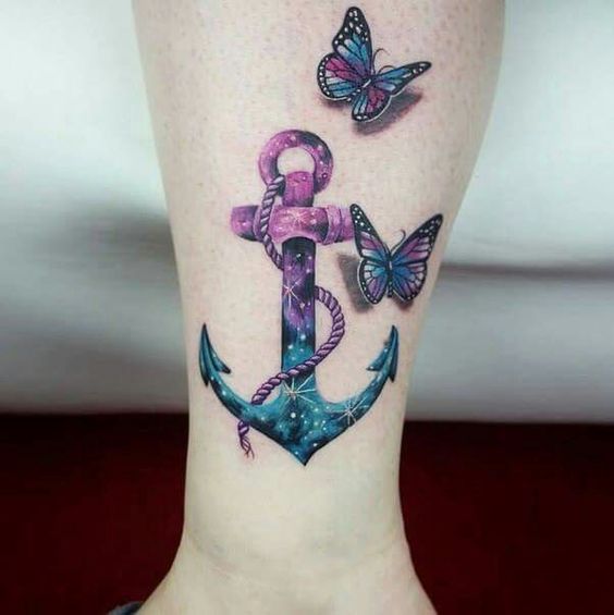 Butterfly Anchor Tattoo