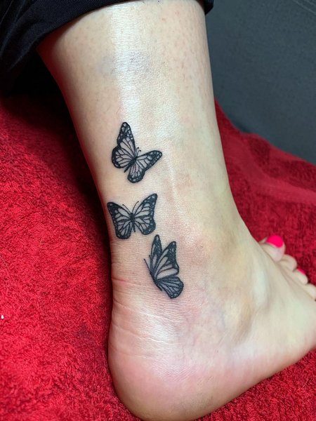 Butterfly Ankle Tattoo