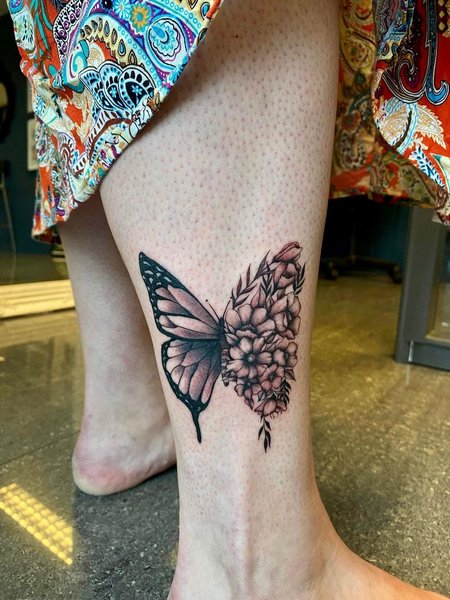Butterfly Tattoo On The Ankle