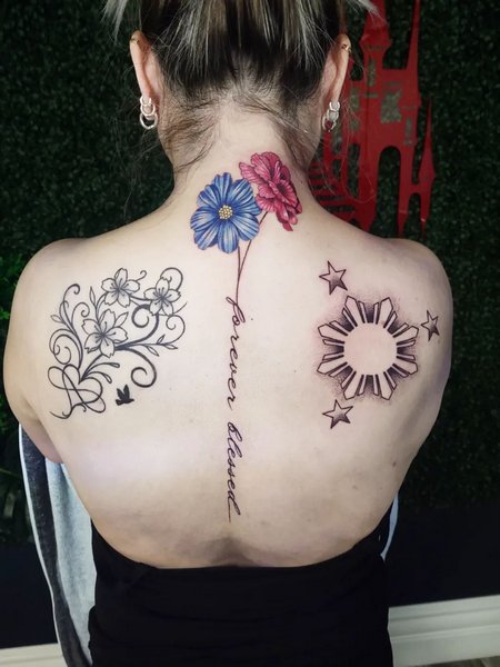Cosmos Flower Tattoo