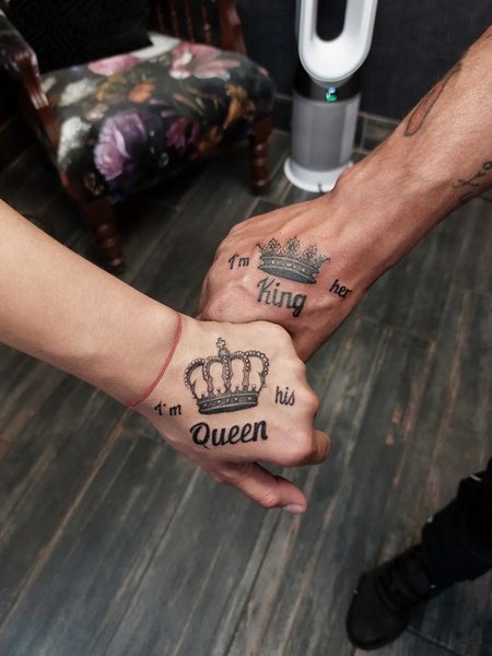 Couple Tattoos King And Queen