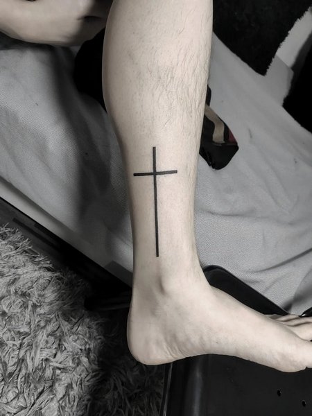 Cross Ankle Tattoo