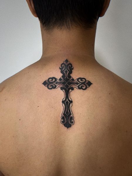 Cross Back Tattoo