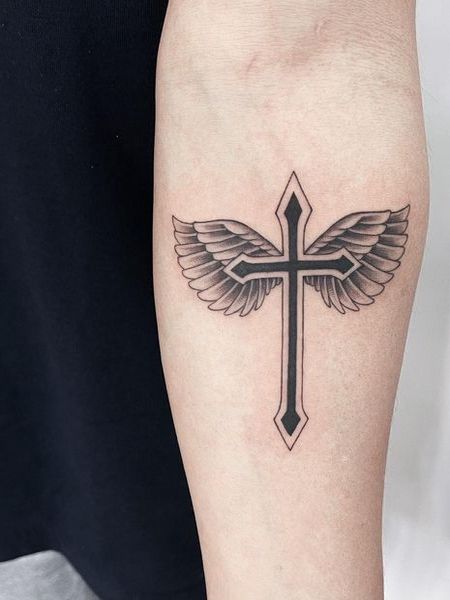 Cross Wings Tattoo